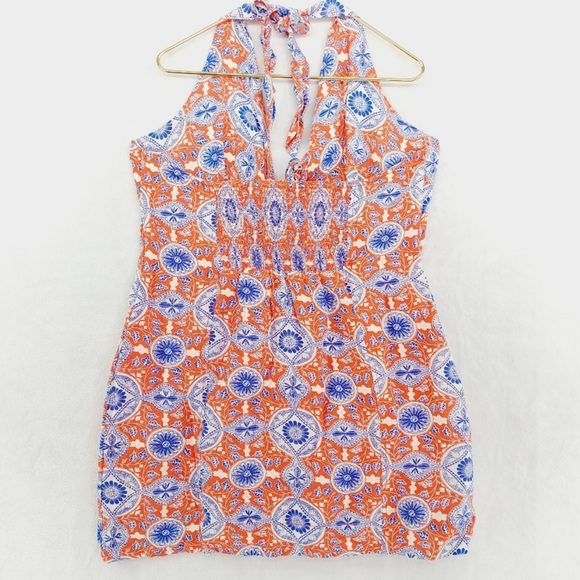 Maeve For Anthropologie Linen Viscose Floral SlimMini Dress Blue In Motif NWOT S - Picture 6 of 16